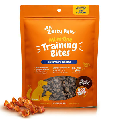 Picture of Zesty Paws Training Treats for Dogs & Puppies - Healthy Dog Treats for Hip, Joint & Muscle Health - Puppy Training Treats - for All Breeds and Ages - Dog Treats for Training - Bacon Flavor - 12oz