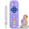 Picture of Fu Store Silicone Teething Toys for Infant Toddlers, Remote Control Shape Teethers for Babies Chew Toys, Relief Soothe Babies Gums Set, BPA Free/Freezable/Dishwasher and Refrigerator Safe (Purple)