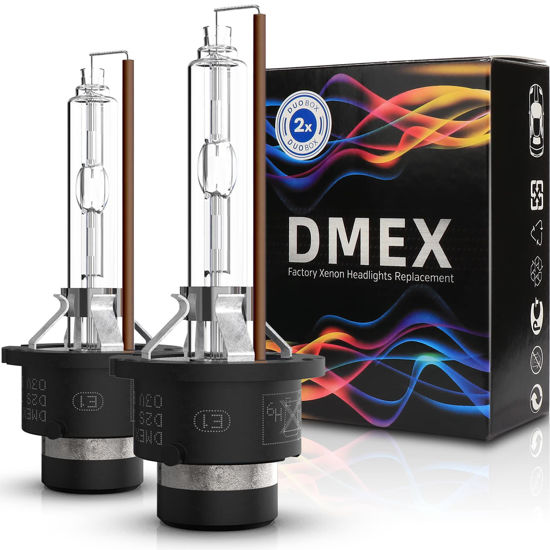 Picture of DMEX D2S - 35W - 4300K Warm White Xenon Headlight HID Bulbs 85122 66240 66040 66240CBI Replacement - Pack of 2(Not fit Halogen Headlight Assembly)