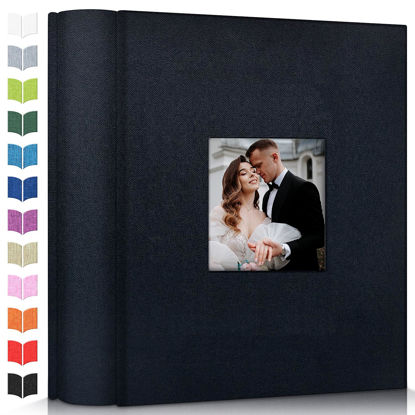 Picture of Artfeel Photo Album 4x6 with 1000 Pockets,Slip-in Picture Albums,Linen Cover Memory Book with Front Window,White Page Vertical Photo Book for Wedding,Family,Anniversare,Baby,Vacation