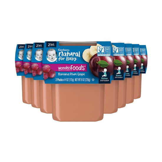Picture of Gerber 2nd Foods Fruits Banana, Plum & Grape Pureed Baby Food, 4 Ounce (Pack of 16)