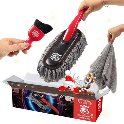 Picture of RIDE KINGS Car Detailing Kit Cleaning Supplies (3 Packs)|Car Duster Interior-Car Cleaning Brush-Microfiber Towels for Car |Detailing Tools