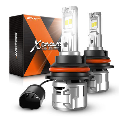 Picture of SEALIGHT 9007 HB5 LED Bulbs, 18000 Lumen 80W 6500K Cool White LED Head Bulbs High and Low, 7 Years Lifespan X5 Upgrade Temperature Control and Adjustable Light Shape - Pack of 2