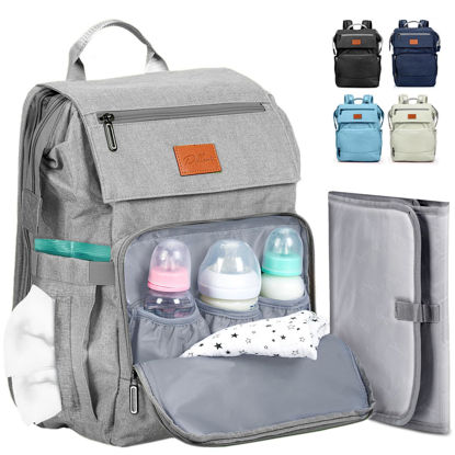 Picture of PILLANI Baby Diaper Bag Backpack - Baby Bag for Boys & Girls, Diaper Backpack - Large Travel Diaper Bags w/Changing Pad - Baby Registry Search & Shower Gifts Newborn Essentials & Items for Mom