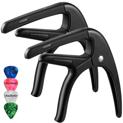 Picture of Guitar Capo 2 Pack Capo for Acoustic and Electric 6 String Guitars (Black Capo)