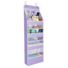 Picture of Univivi Door Storage Organizer Nursery Over the Door Organizer Baby Storage with 4 Large Pockets and 3 Small PVC Pockets for Cosmetics, Toys and Sundries (Purple)