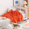 Picture of NTBAY Flannel Fuzzy Toddler Blanket, Fluffy Warm and Lightweight Reversible Stripes Design Baby Plush Blanket, 30x40 Inches, Orange