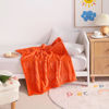 Picture of NTBAY Flannel Fuzzy Toddler Blanket, Fluffy Warm and Lightweight Reversible Stripes Design Baby Plush Blanket, 30x40 Inches, Orange