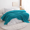 Picture of NTBAY Plush Flannel Oversized Baby Blanket, 50X60 Inches Soft and Warm Toddler Blanket with Striped Texture Nursery Bed Blanket for Stroller, Crib, Travel, Baby Gift, 50"x60", Turquoise