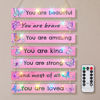 Picture of FIOBEE Girls Room Décor for Teen Girls Boys with LED Light Nursery Wall Décor for Bedroom Motivational Inspirational Wall Art Girl Room Decoration for Kids Living Room, 8 Kinds of Lights, Pink Butterfly