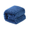 Picture of NTBAY Plush Soft Flannel Baby Blanket, Warm and Cozy Unisex Toddler Blanket with Stripe Pattern for Stroller, Crib, Travel, 30x40 Inches, Navy Blue