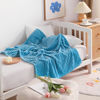 Picture of NTBAY Flannel Fuzzy Toddler Blanket, Fluffy Warm and Lightweight Reversible Stripes Design Baby Plush Blanket, 30x40 Inches, Blue