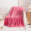 Picture of NTBAY Plush Flannel Oversized Baby Blanket, 50X60 Inches Soft and Warm Toddler Blanket with Striped Texture Nursery Bed Blanket for Stroller, Crib, Travel, Baby Gift, 50"x60", Coral Pink