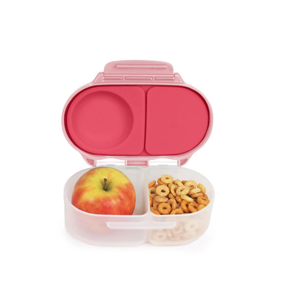 Picture of b.box Snack Box for Kids & Toddlers: 2 Compartment Snack Containers, Mini Bento Box, Lunch Box. Leak Proof, BPA free, Dishwasher safe. School Supplies. Ages 4 months+ (Flamingo Fizz, 12oz capacity)