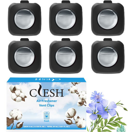 Picture of Car Air Fresheners, 6 Pack, Fresh, Car Fresheners Vent Clips, Long Lasting Air Freshener for Car, Car Refresher for Men Women
