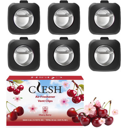 Picture of Car Air Fresheners, 6 Pack, Cherry, Car Fresheners Vent Clips, Long Lasting Air Freshener for Car, Car Refresher for Men Women