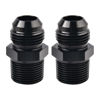 Picture of EVIL ENERGY 12AN Male Flare to 1/2" NPT Pipe Fitting Adapter Aluminum Straight Black 2PCS