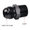Picture of EVIL ENERGY 12AN Male Flare to 1/2" NPT Pipe Fitting Adapter Aluminum Straight Black 2PCS