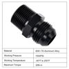 Picture of EVIL ENERGY 12AN Male Flare to 1/2" NPT Pipe Fitting Adapter Aluminum Straight Black 2PCS
