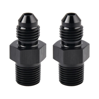 Picture of EVIL ENERGY 3AN Male Flare to 1/8" NPT Pipe Fitting Adapter Aluminum Straight Black 2PCS