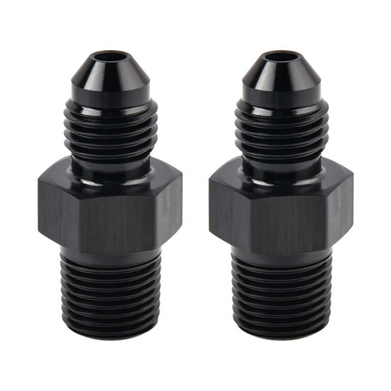 Picture of EVIL ENERGY 3AN Male Flare to 1/8" NPT Pipe Fitting Adapter Aluminum Straight Black 2PCS