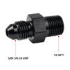 Picture of EVIL ENERGY 3AN Male Flare to 1/8" NPT Pipe Fitting Adapter Aluminum Straight Black 2PCS