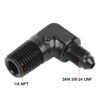 Picture of EVIL ENERGY 3AN Male Flare to 1/4" NPT Pipe 90 Degree Fitting Adapter Aluminum Black 2PCS