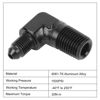 Picture of EVIL ENERGY 3AN Male Flare to 1/4" NPT Pipe 90 Degree Fitting Adapter Aluminum Black 2PCS