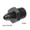 Picture of EVIL ENERGY 4AN Male Flare to 3/8" NPT Pipe Fitting Adapter Straight Aluminum Black 2pcs