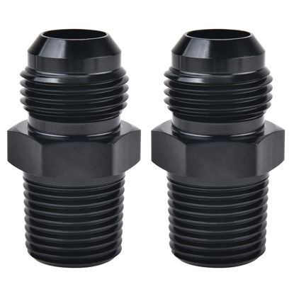 Picture of EVIL ENERGY 8AN Male to 3/8" NPT Fitting Straight Aluminum Black 2PCS
