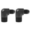 Picture of EVIL ENERGY 8AN Male Flare to 3/4" NPT Pipe 90 Degree Fitting Adapter Aluminum Black 2PCS