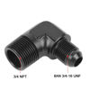 Picture of EVIL ENERGY 8AN Male Flare to 3/4" NPT Pipe 90 Degree Fitting Adapter Aluminum Black 2PCS