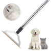 Picture of 47“ Adjustable Long Handle Carpet Rake Pet Hair Remover, Reusable Large Metal Lint Remover Brush for Embedded Fur Removal from Low Pile Rugs Stairs, Carpet Brush Scraper Dog Cat Hair Remover Broom