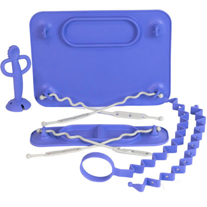 Picture of BUSY BABY New Parent Start Up Kit - Original Placemat, Mini Mat, Teether Spoon, Toy Bungee, Bottle Bungee, 6 Straps (Violet)