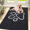 Picture of Smiry Dog Door Mat for Muddy Paws, Absorbent Dirt Trapper Non-Slip Washable Mat, Quick Dry Chenille, Mud Mat for Dogs, Entry Indoor Door Mat for Inside Floor (47x32 Inches, Black)