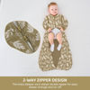 Picture of amo nenes Baby Sleep Sack, TOG 2.5 Winter Wearable Blanket, Removable Long Sleeves Baby Sleeping Bag for Infants and Toddlers, Super Soft Warm Comfortable Sleeping Sack, White Leaf, 0-6M