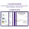 Picture of Car Registration and Insurance Holder, 5.5 x 5 Inch PU Leather Vehicle Glove Box Organizer Wallet Case Organizer for Insurance Card, Driver License, Essential Document, Paperwork