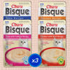 Picture of INABA Churu Bisque for Cats, Creamy Lickable Purée Side Dish with Vitamin E, 1.4 Ounces per Pouch, 12 Pouches, Tuna & Chicken Variety