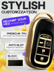 Picture of for 2025 Honda Pilot Key Fob Cover and Leather Keychain - for Honda Accord, Civic, CR-V, HR-V - 2022-2025 Full Cover Key Case - TPU Keyfob Cover Compatible with KR5TP-4 - Black and Gold