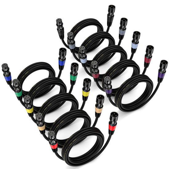 Picture of EBXYA XLR Cables 3ft 10 Pack - Standard XLR Male to Female Microphone Cable with 3-Pin Balanced Shielded XLR Speaker Cable