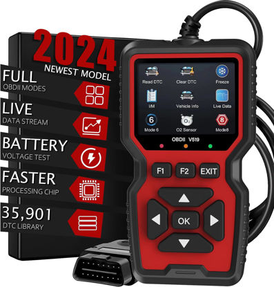 Picture of OBD2 Scanner Diagnostic Tool, Check Engine Code Reader OBD2 Scanner with Reset, Mode 6, Mode 8 & I/M Readiness, Auto Check Engine Light Car Diagnostic Scan Tool for All OBDII Car Since 1996