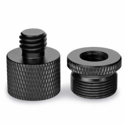 Picture of Frgyee Mic Stand Adapter 5/8 Female to 3/8 Male and 3/8 Female to 5/8 Male Screw Adapter Thread for Microphone Stand Mount to Camera Tripod Adapter 2 Pack