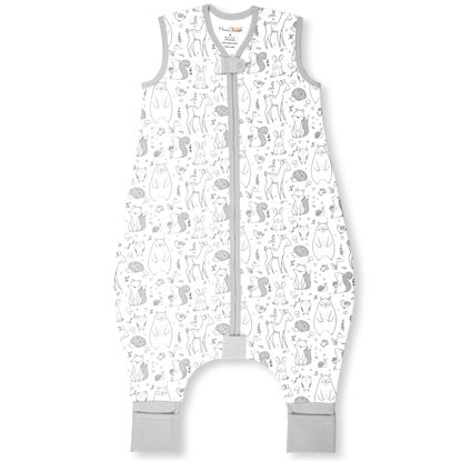 Picture of Mama Cheetah Toddler Sleep Sack with Feet 3T-4T, 1.0 TOG Organic Cotton Baby Wearable Blankets with Legs, Baby Sleeping Bag for Walkers, Early Walker Large