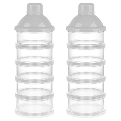 Picture of Accmor Formula Dispenser On The Go, 5 Compartments Stackable Formula Container for Travel, Baby Milk Powder Kids Snack Container, BPA Free