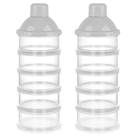 Picture of Accmor Formula Dispenser On The Go, 5 Compartments Stackable Formula Container for Travel, Baby Milk Powder Kids Snack Container, BPA Free