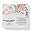 Picture of TotAha Premium Stretchy Crib Sheets (2-Pack)-Hypoallergenic, Silky Comfort, Buttery Soft, Calming Effect, All-Season Jersey-Knit Sheets, 9'' Extra Deep Pocket(Meredith Allover Floral & Pale Pink)