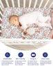 Picture of TotAha Premium Stretchy Crib Sheets (2-Pack)-Hypoallergenic, Silky Comfort, Buttery Soft, Calming Effect, All-Season Jersey-Knit Sheets, 9'' Extra Deep Pocket(Meredith Allover Floral & Pale Pink)