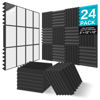 Picture of JBER 24Pack Sound Proof Foam Panels, 2" X 12" X 12" Self-Adhesive Acoustic Wall Paddings for Home Office Studios (Black)