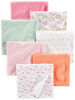 Picture of Simple Joys by Carter's Unisex Babies' Muslin burp cloths, Pack of 7, Multicolor/Dinosaur/Dots/Floral/Lemon/Turtle, One Size