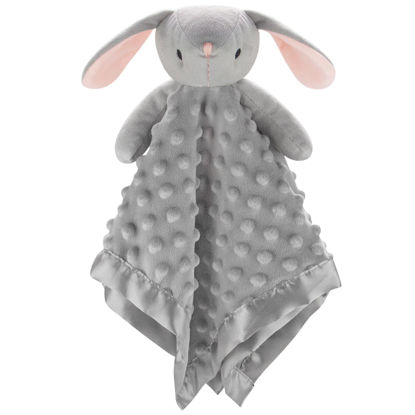 Picture of Pro Goleem Loveys for Babies - Soft Security Blanket Baby Snuggle Toy Newborn Stuffed Animals Baby Gifts for Boys and Girls, Grey Bunny 16 Inch